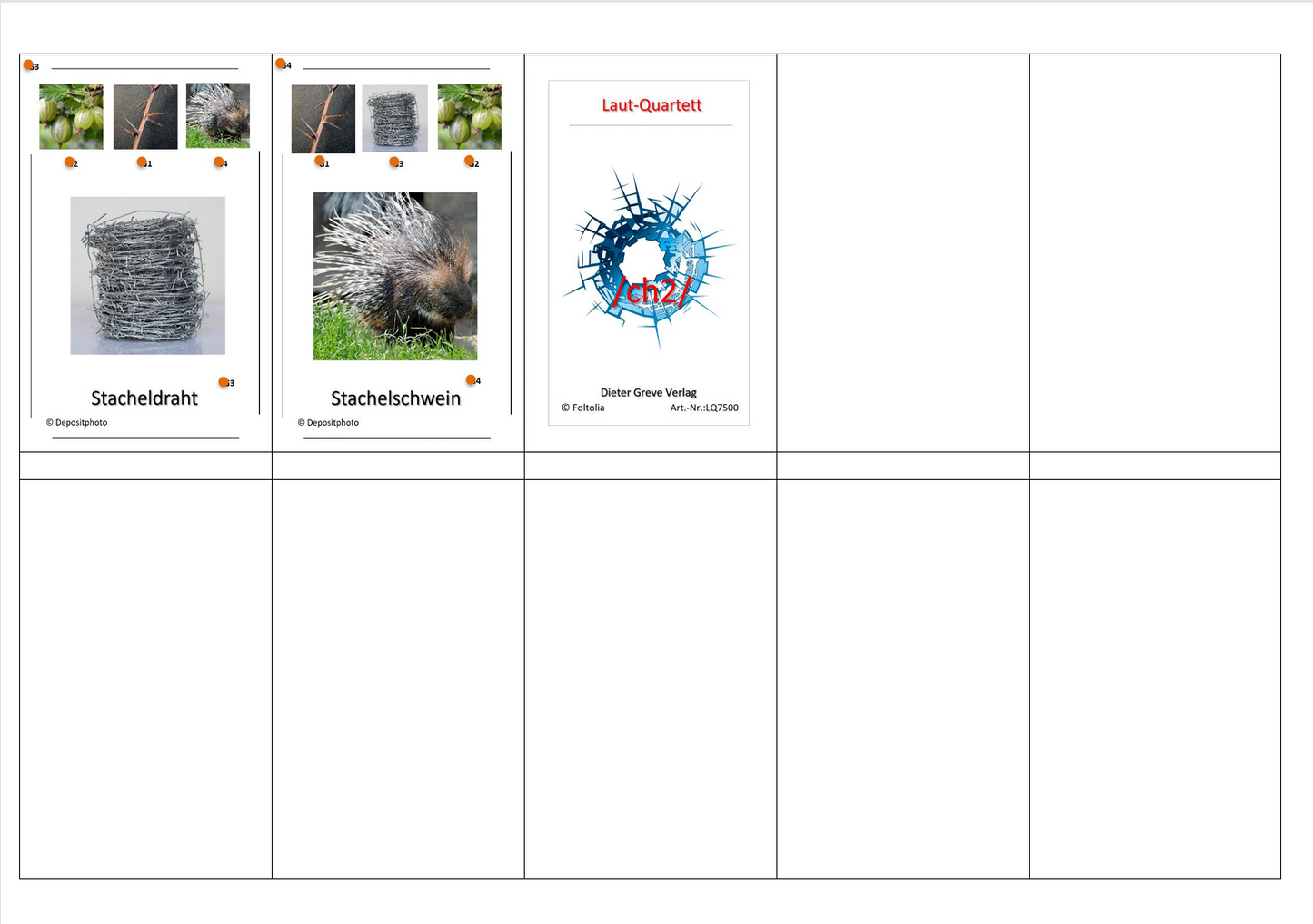 Laut-Quartett – Laut /ch2/ | Lernspiel mit 32 Karten aus stabilem 250g Papier (90 × 57 mm)