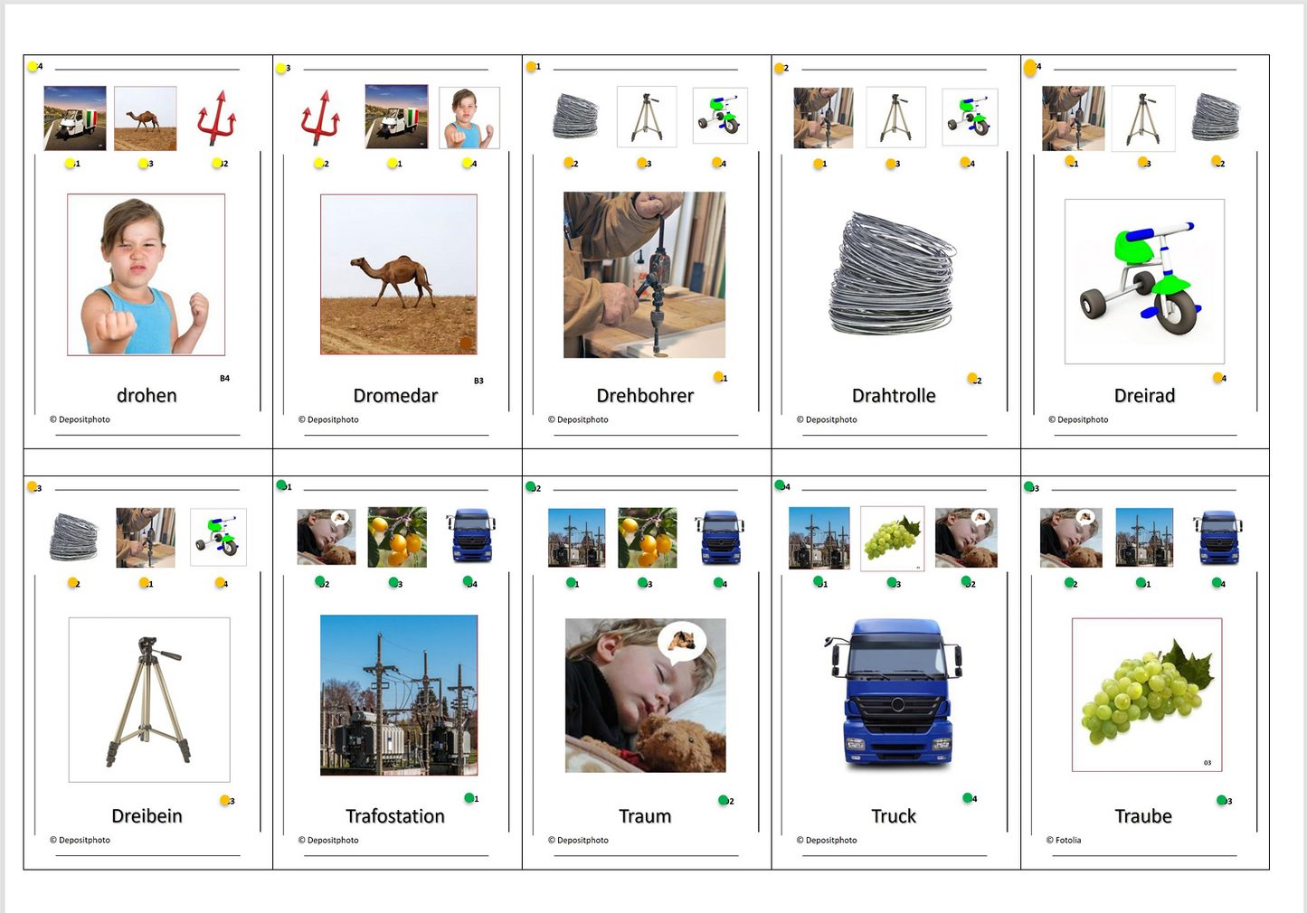 Laut-Quartett – Konsonantenverbindungen dr/tr | Lernspiel mit 32 Karten aus stabilem 250g Papier (90 × 57 mm)