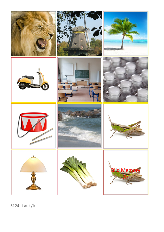 Laut-Bild-Memory – Laut L | Sprachförderung & Aphasie-Training mit 23 Bildpaare
