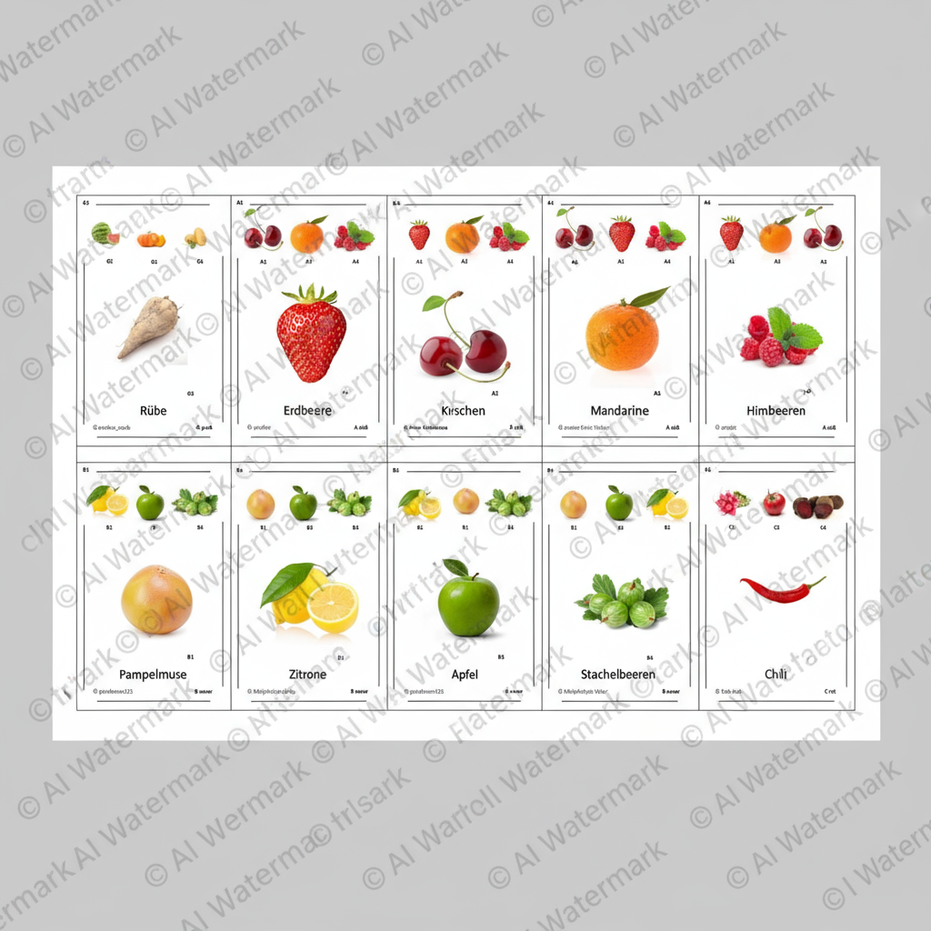 Quartett des Wissens – Heimische Früchte | Lernspiel mit 32 Karten aus stabilem 250g Papier (90 × 57 mm)