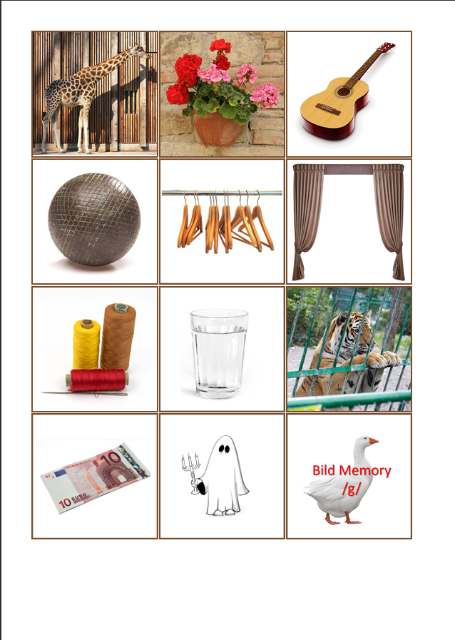 Laut-Bild-Memory – Laut G | Sprachförderung & Aphasie-Training mit 23 Bildpaare