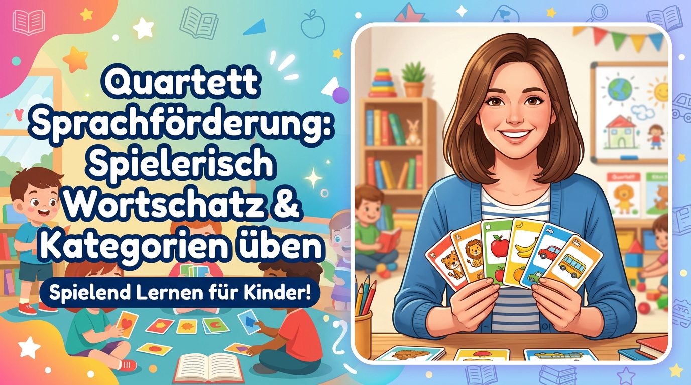Quartett Sprachförderung: Spielerisch Wortschatz und Kategorien üben